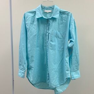 LOFT Men's Aqua Button-Down Shirt